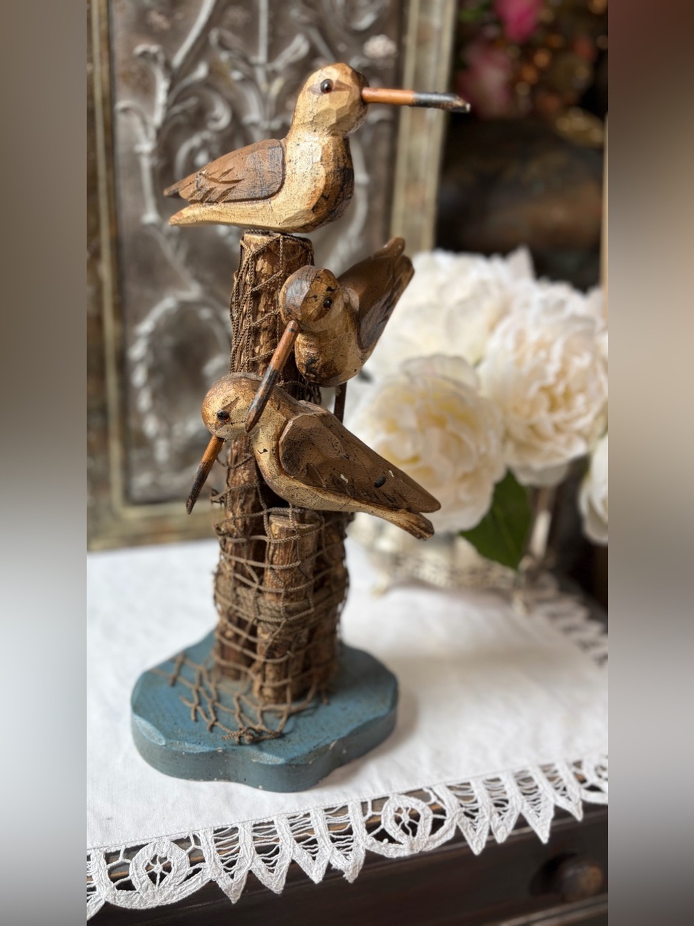 Vintage Wood Shorebirds coastal beach decor - Picture 2 of 5